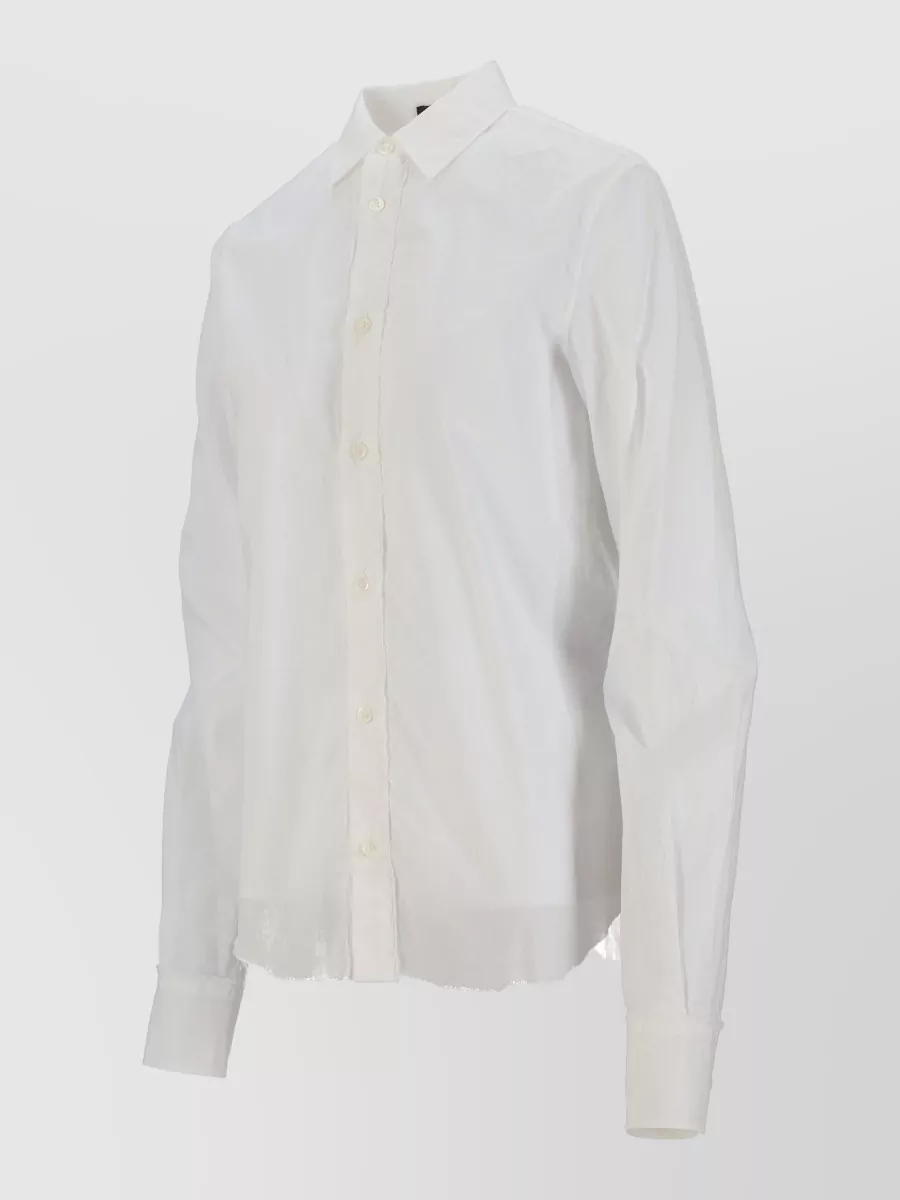 Ann Demeulemeester Long Sleeve Shirt Raw Edges Light Cotton