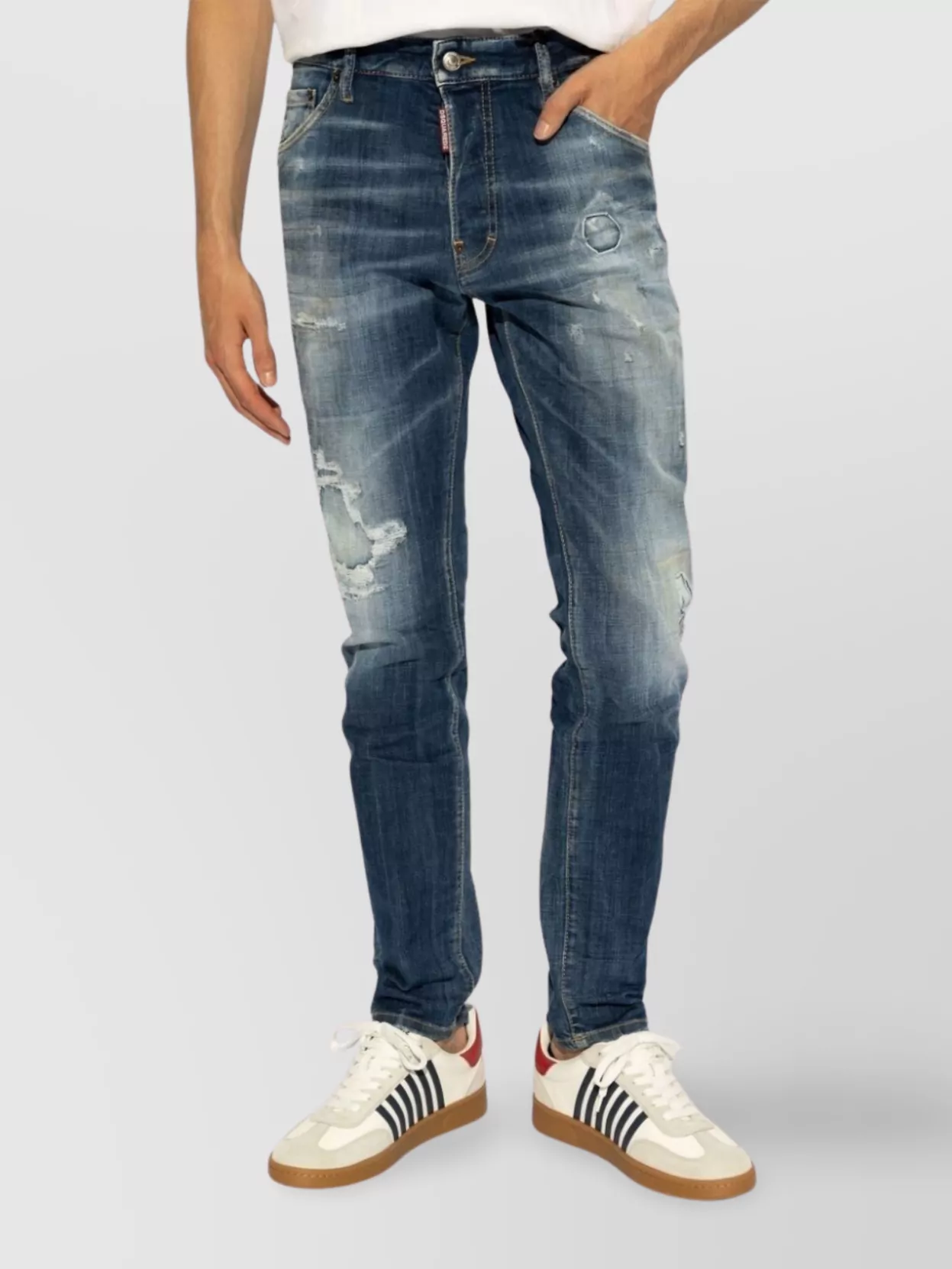 Dsquared2 Distressed Five-Pocket Trousers Belt Loops