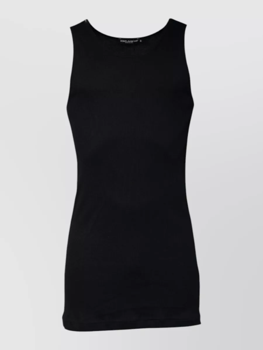 Dolce&Gabbana Ribbed sleeveless round neck tank top