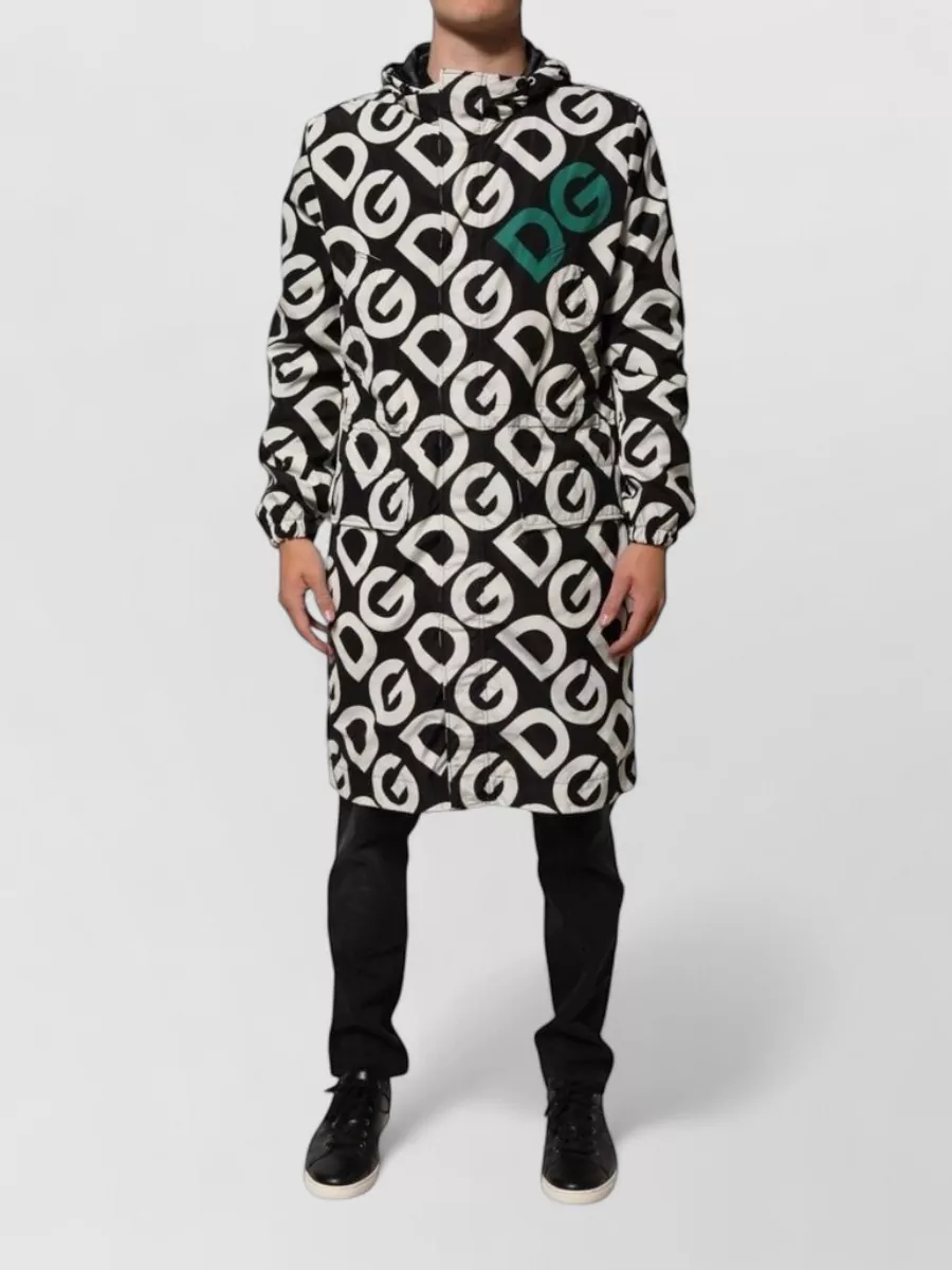 Dolce&Gabbana logo-print hooded raincoat