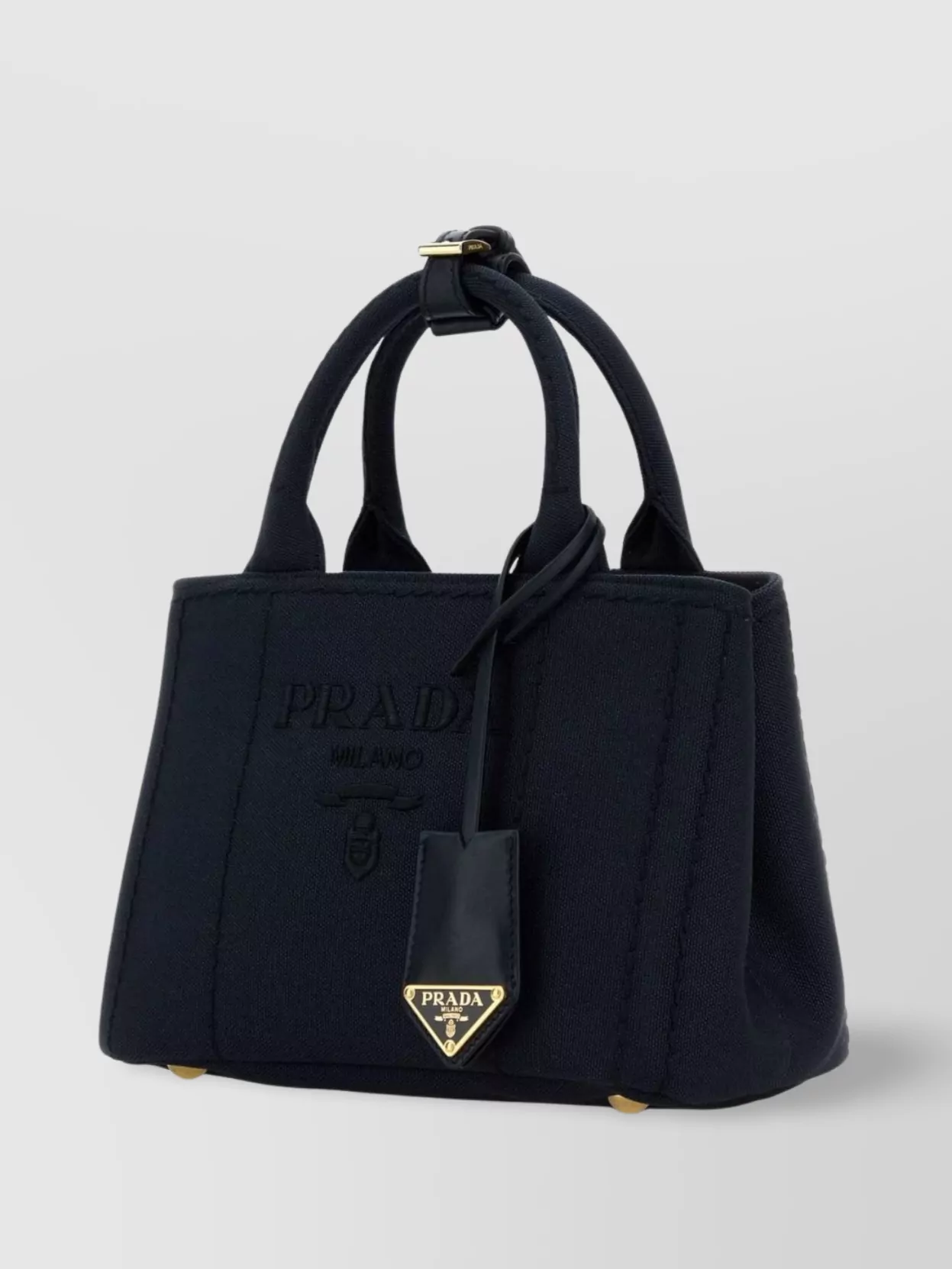 Prada Structured Canvas Shopping Bag