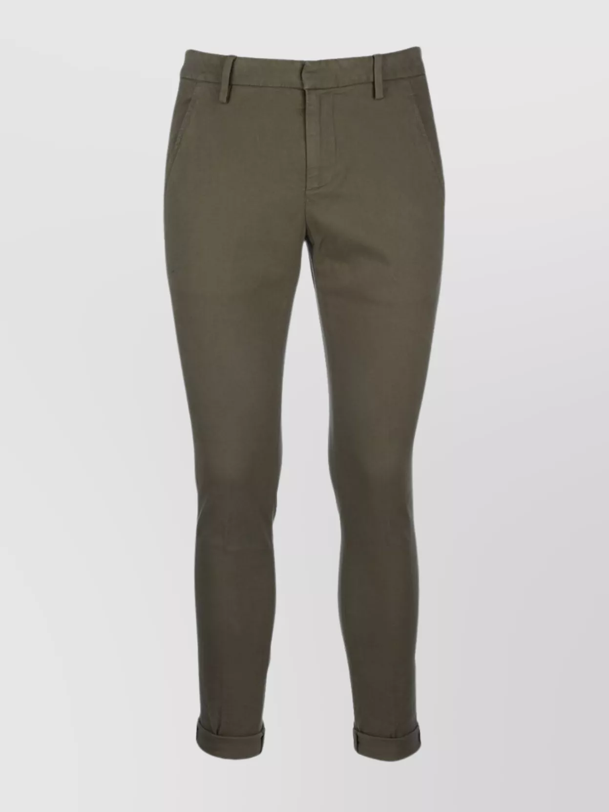 Dondup Trousers With Cuffed Hem And Belt Loops