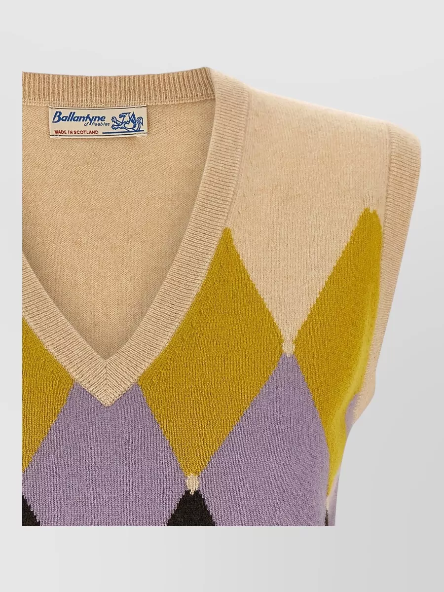 Ballantyne Cashmere Argyle Knit Vest