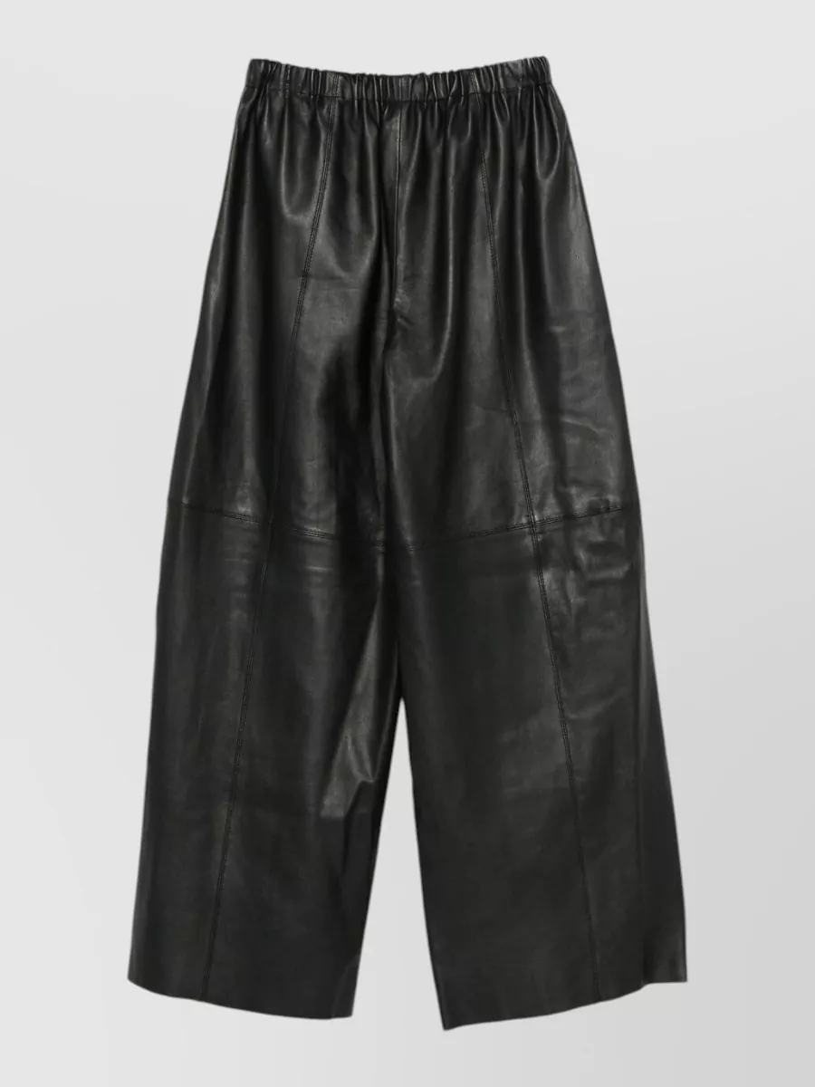 Alysi Leather Wide-Leg Trousers