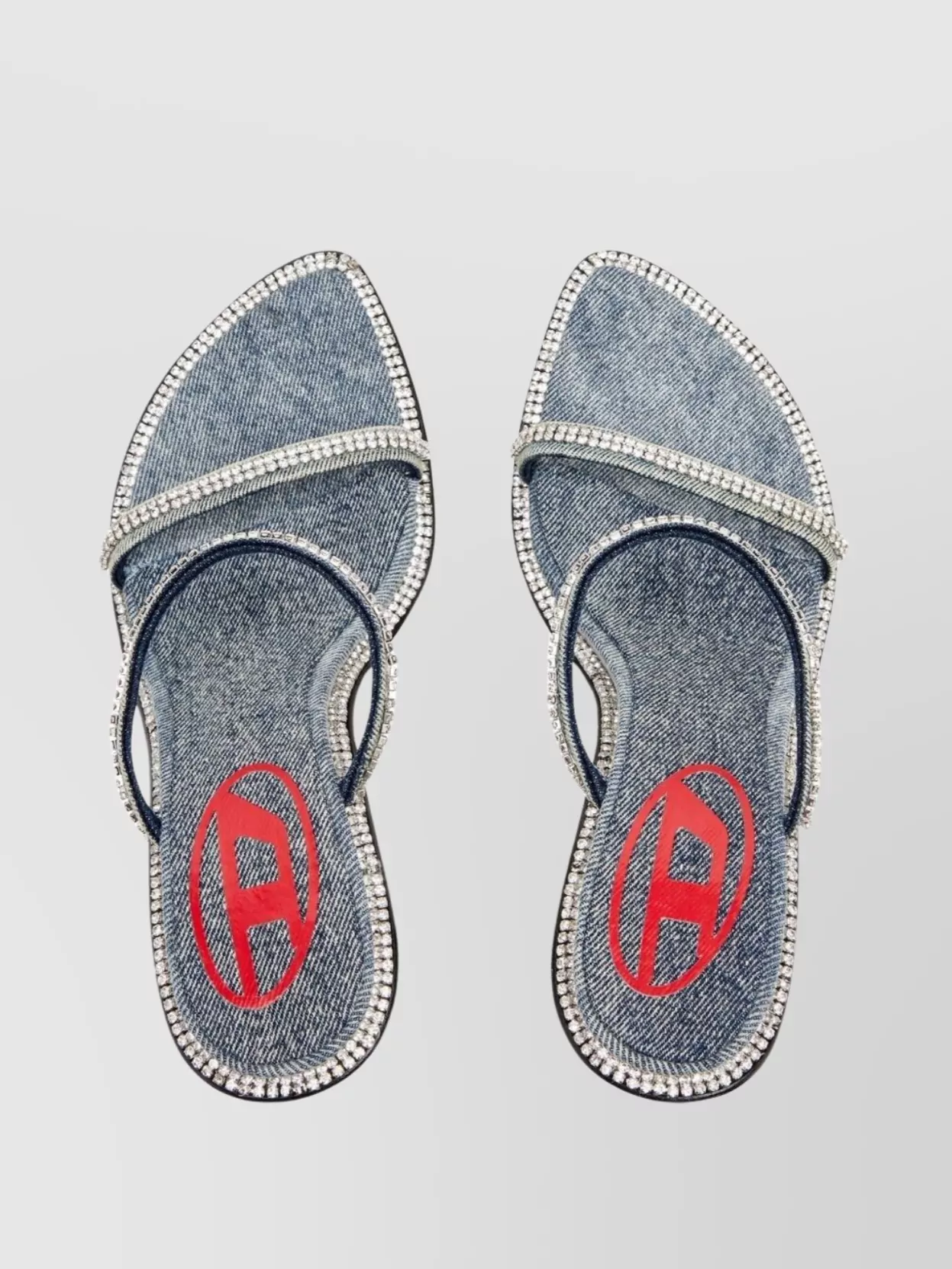Diesel Heel Sandals Crystal Embellishment