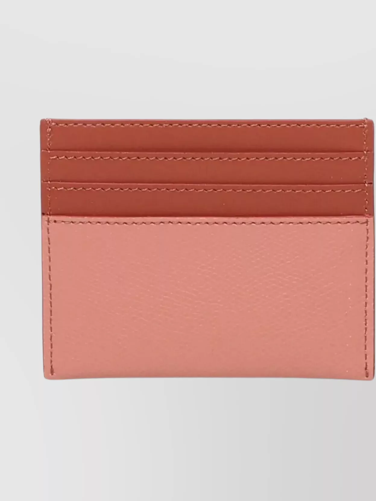 Fendi Pink And Sienna Brown Flat Leather Card Holder In Brown