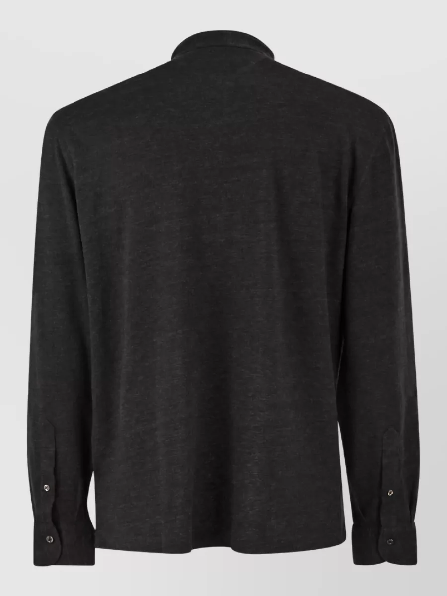 Brunello Cucinelli Linen And Cotton Band Collar Shirt
