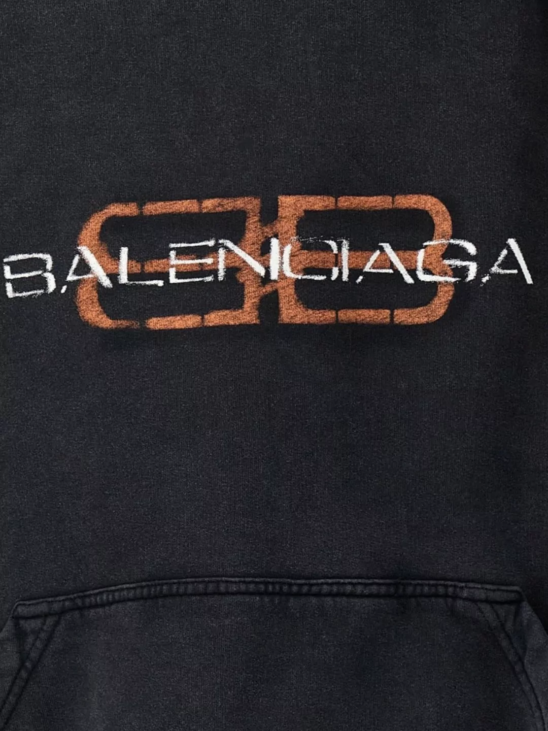 Balenciaga Hooded Sweatshirt Featuring Kangaroo Pocket