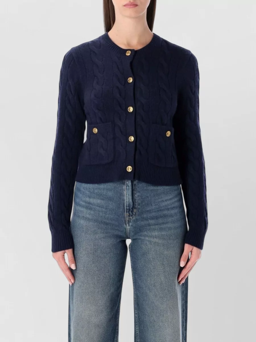 Polo Ralph Lauren Cashmere wool cable knit cropped cardigan