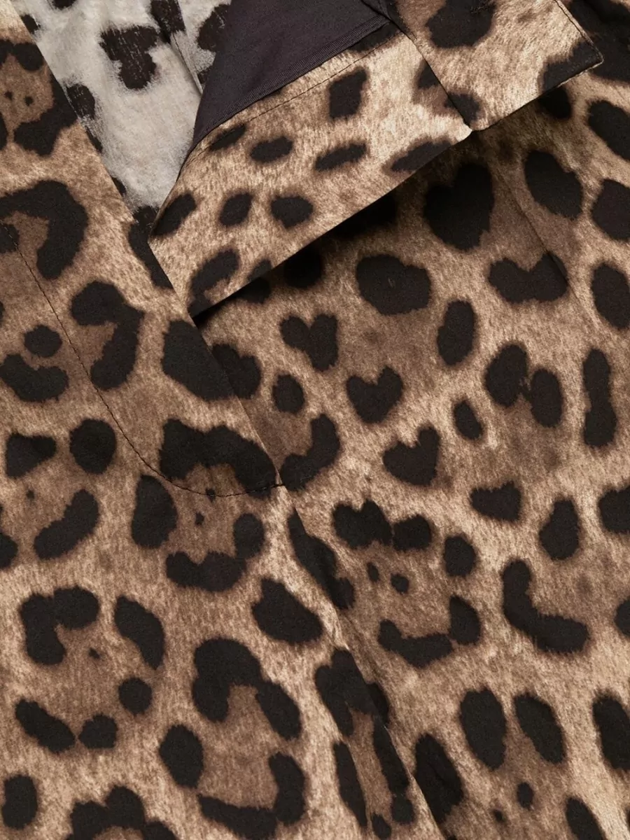 Dolce&Gabbana Animal Print High Waist Pleated Shorts