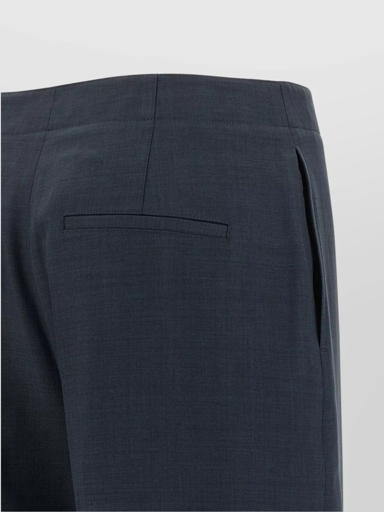 Theory Wide Leg Pleated Trousers And Pockets In Blue