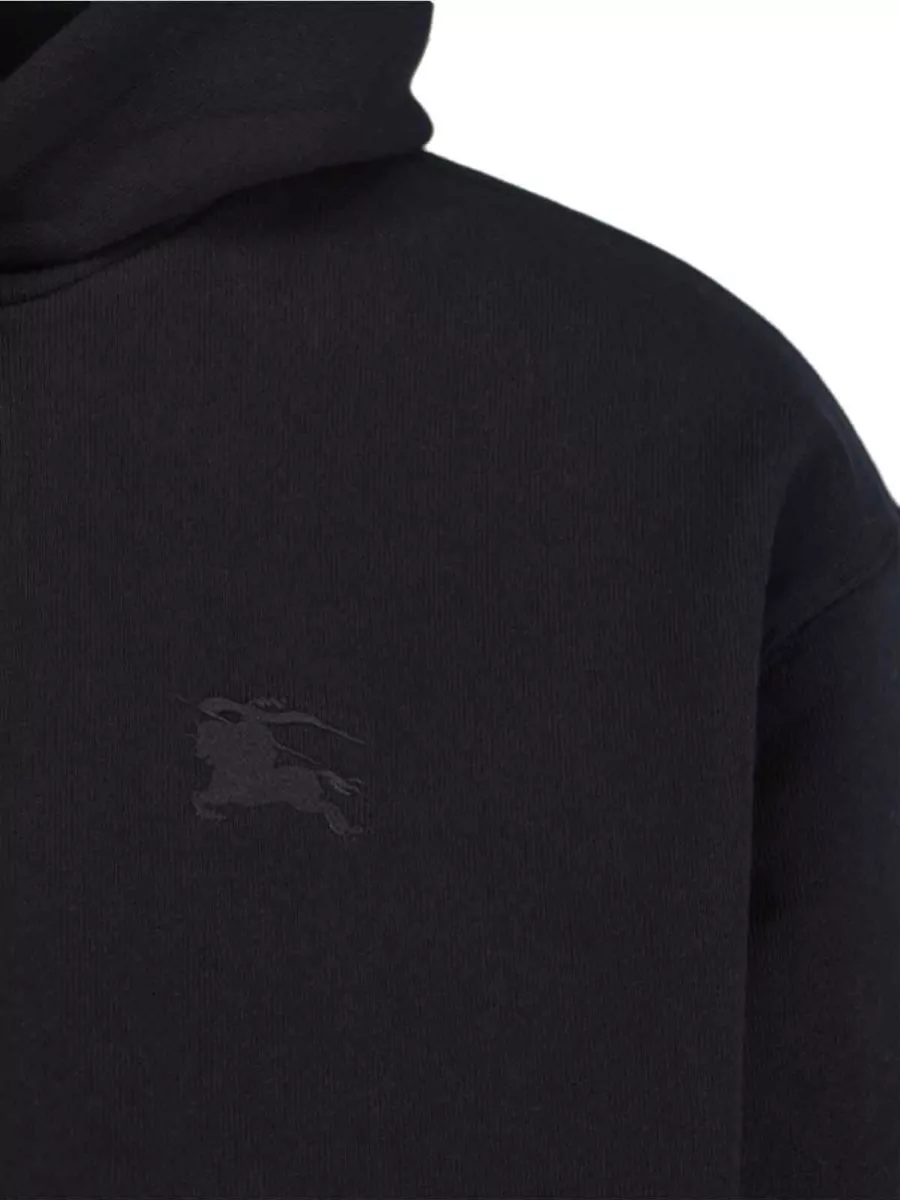 Burberry Hooded Sweatshirt Plaid Elbows Kangaroo Pocket