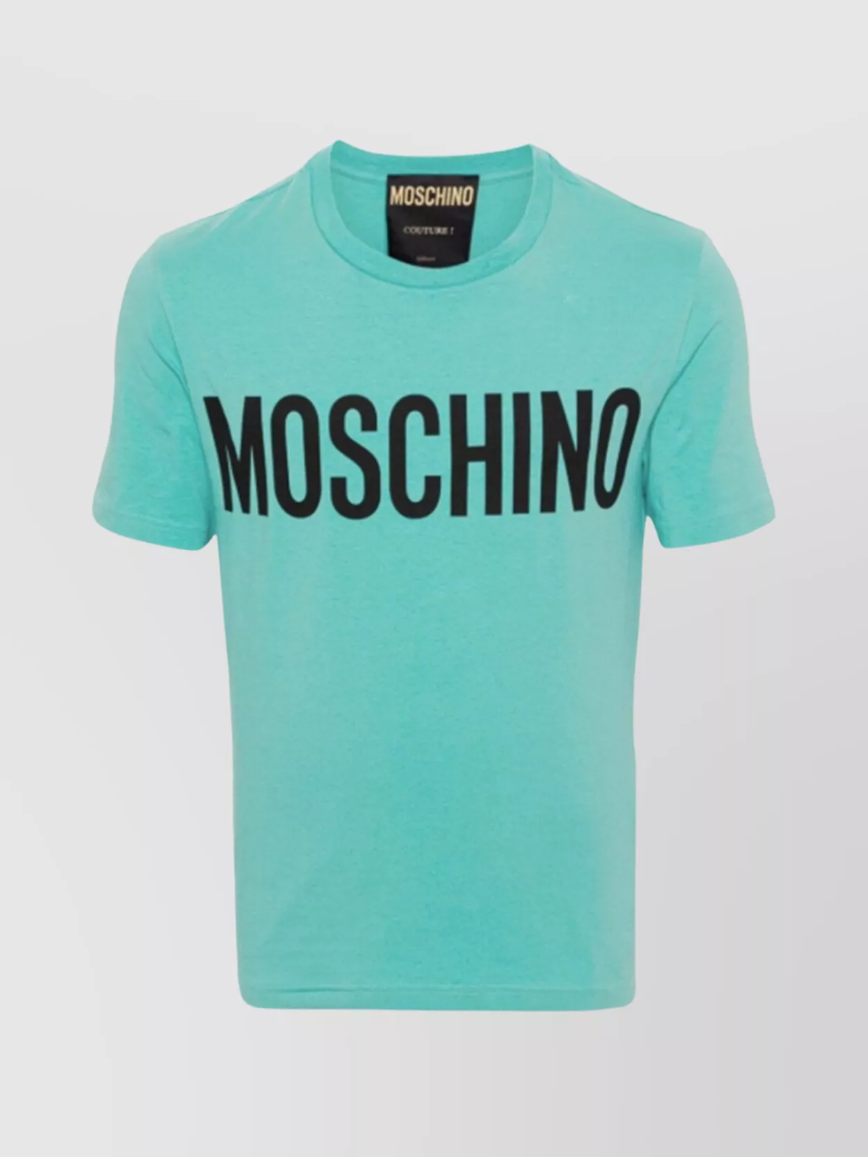 Moschino Crew Neck Short Sleeves Straight Hem In Blue