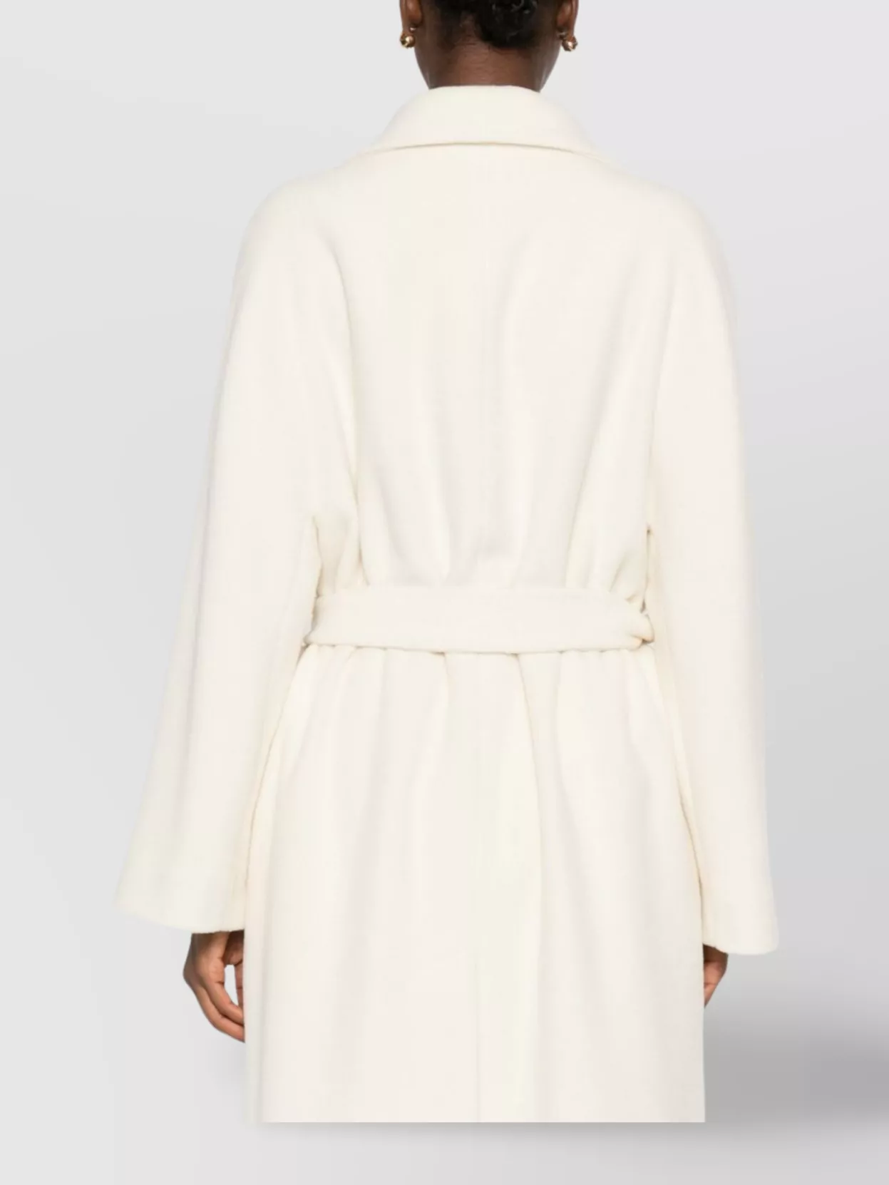 Tagliatore Long Wool Coat Featuring Belted Waist