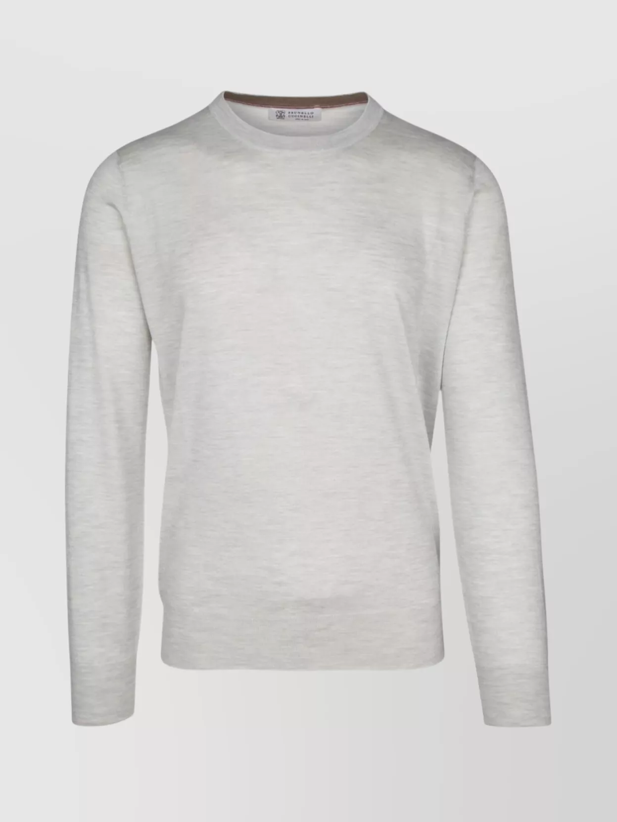 Shop Brunello Cucinelli Ribbed Crew Neck Sweater With Long Sleeves