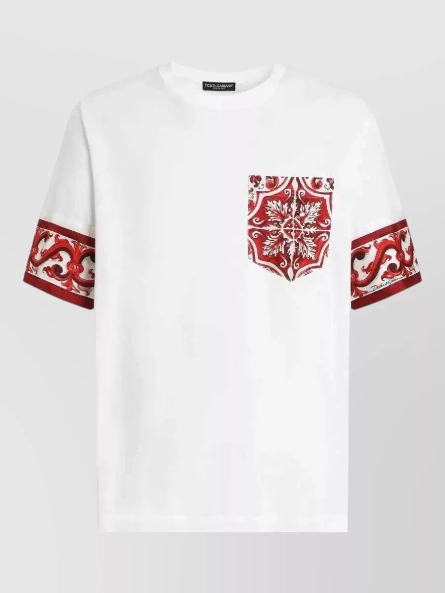 Dolce&Gabbana Silk blend majolica print regular fit t shirt