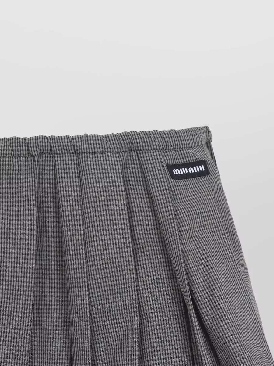 Miu Miu Pleated Check Mini Skirt