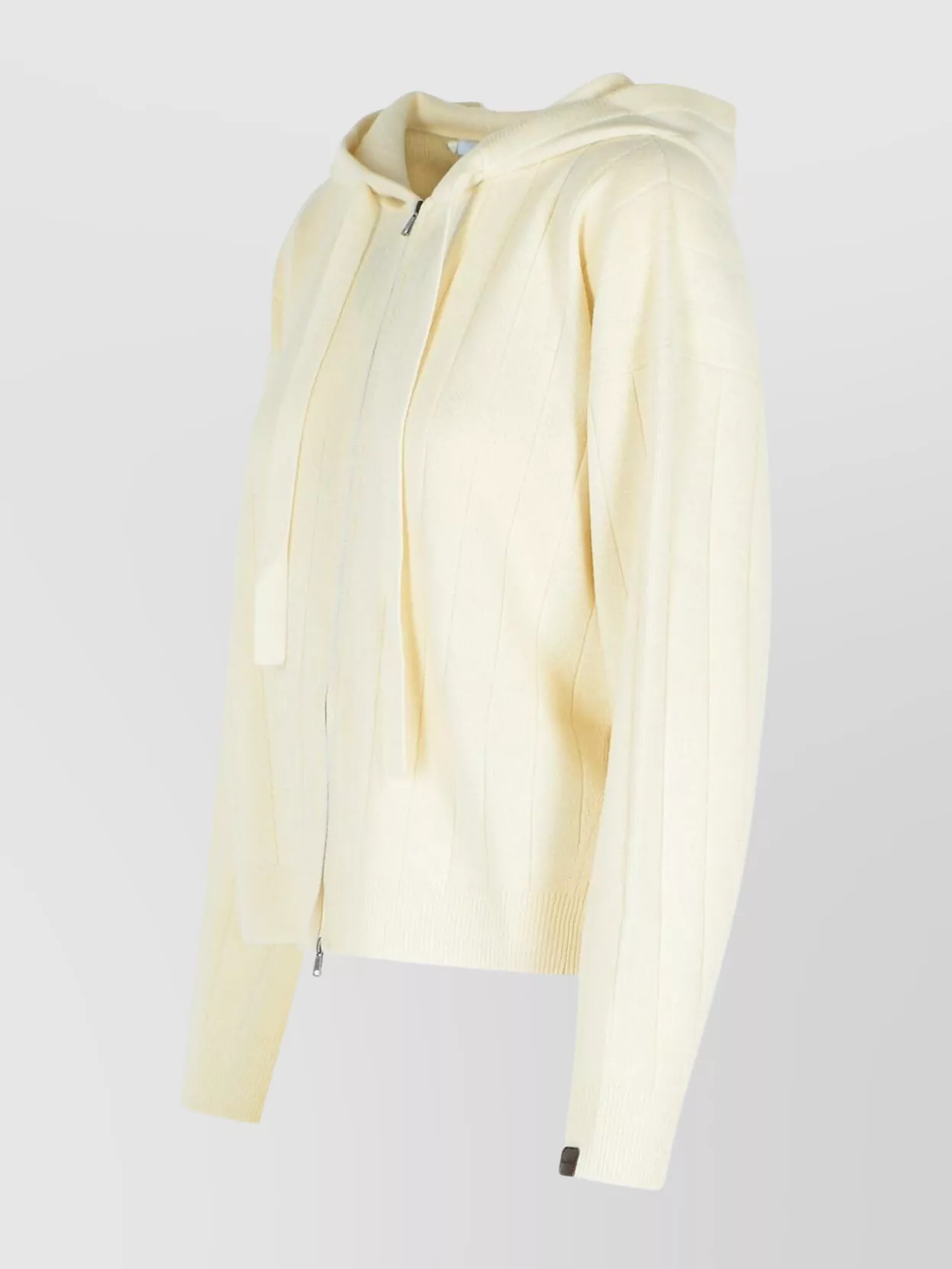 Max Mara Hooded Cashmere Yarn Cardigan Drawstring