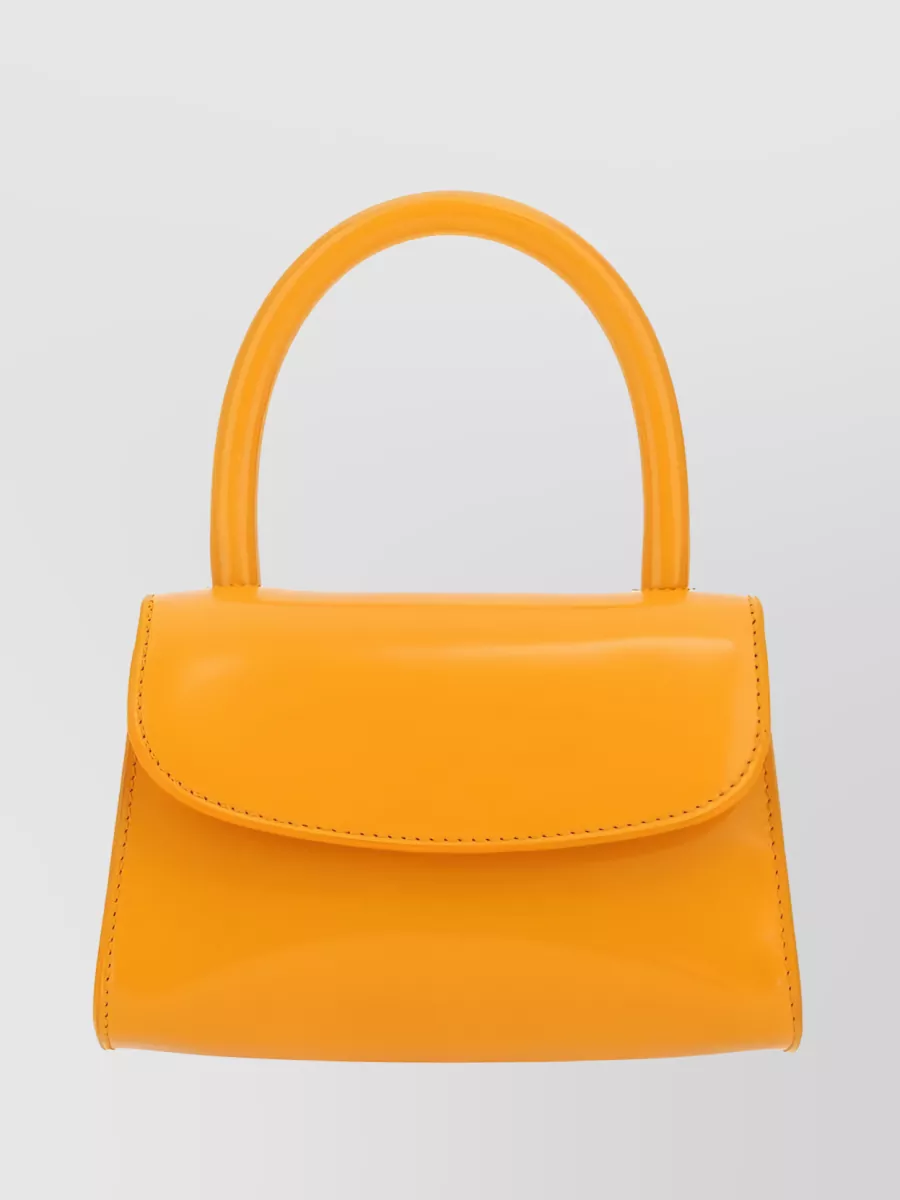 Shop By Far Mini Structured Top-handle Tote Bag In Orange