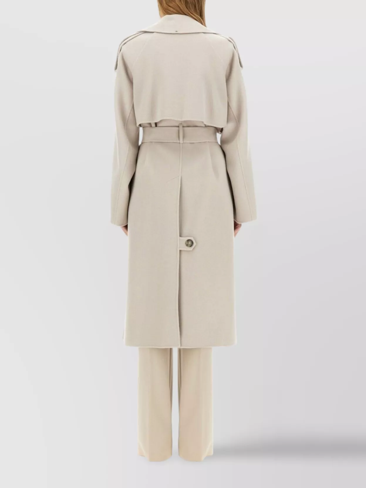 Sportmax Long Coat With Belt And Notched Lapels