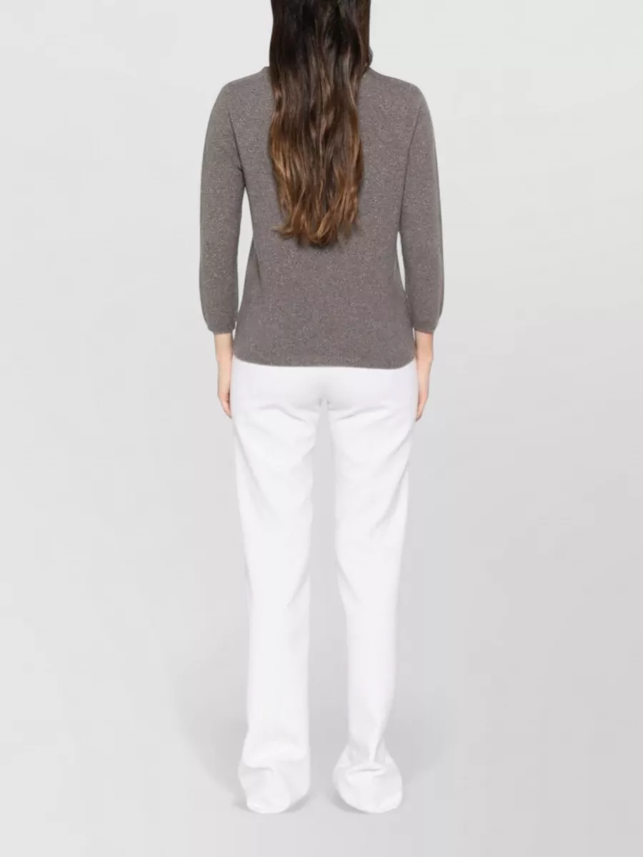 Fabiana Filippi Cashmere Silk Fine-Knit Crewneck Sweater