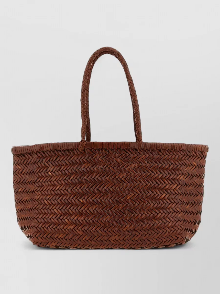 Dragon Diffusion bamboo triple jump big leather beach bag