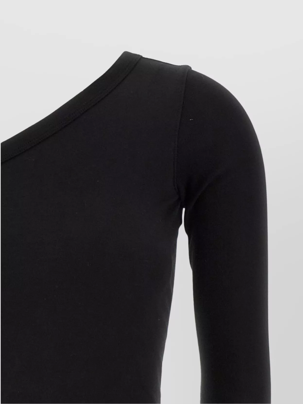 Rick Owens Drkshdw 'ziggy' One-shoulder Fitted Top With Asymmetric Hem In Black