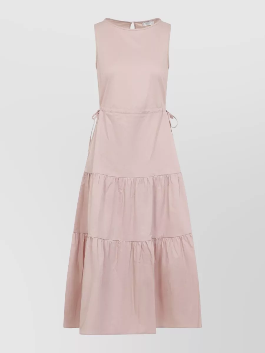 Peserico Cotton Midi Dress Drawstring Waist