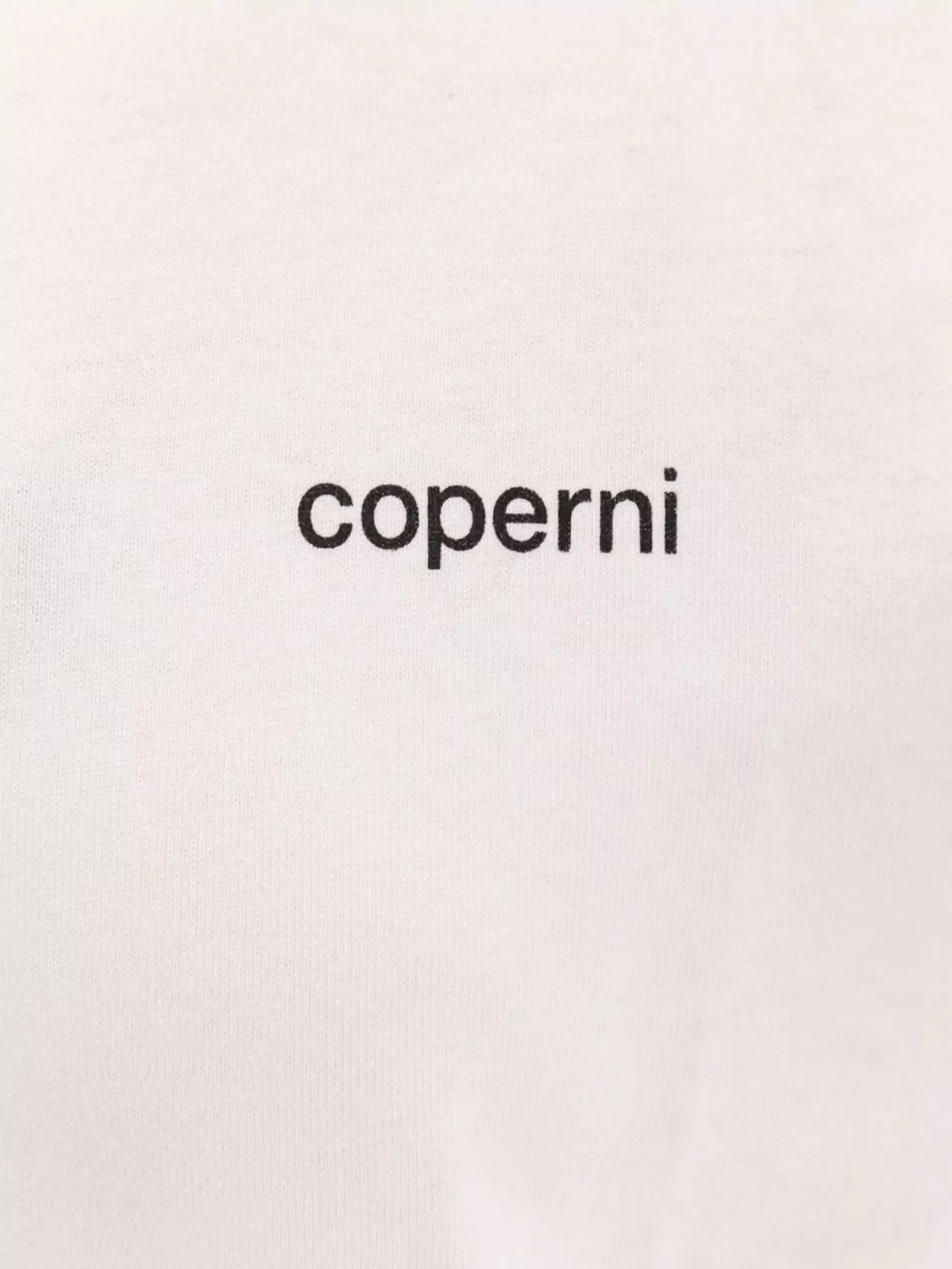 Coperni Crew Neck Ribbed Profiles Short Sleeves Cotton T-shirt In White