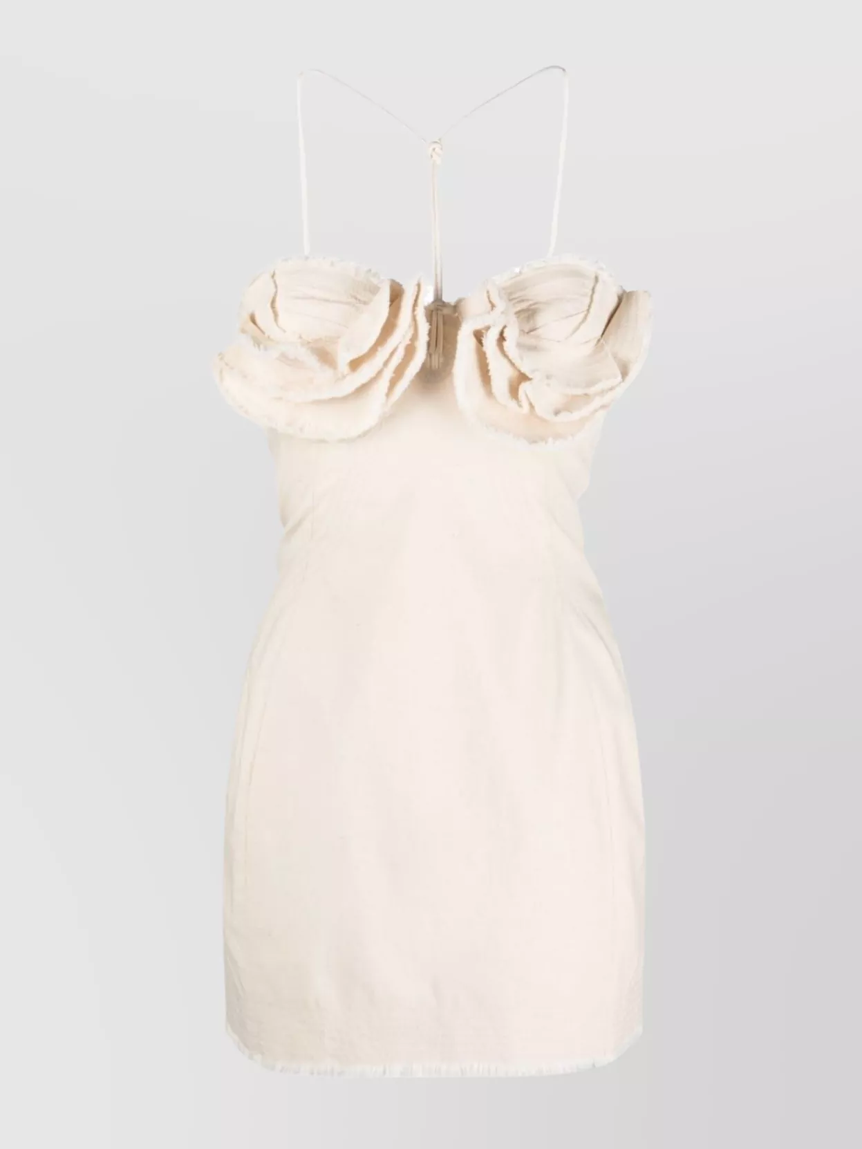 Shop Jacquemus Sleeveless Ruffled Hem Dress In White