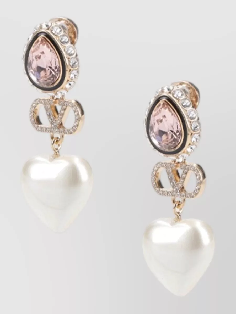 Valentino Garavani Crystal Heart Earrings