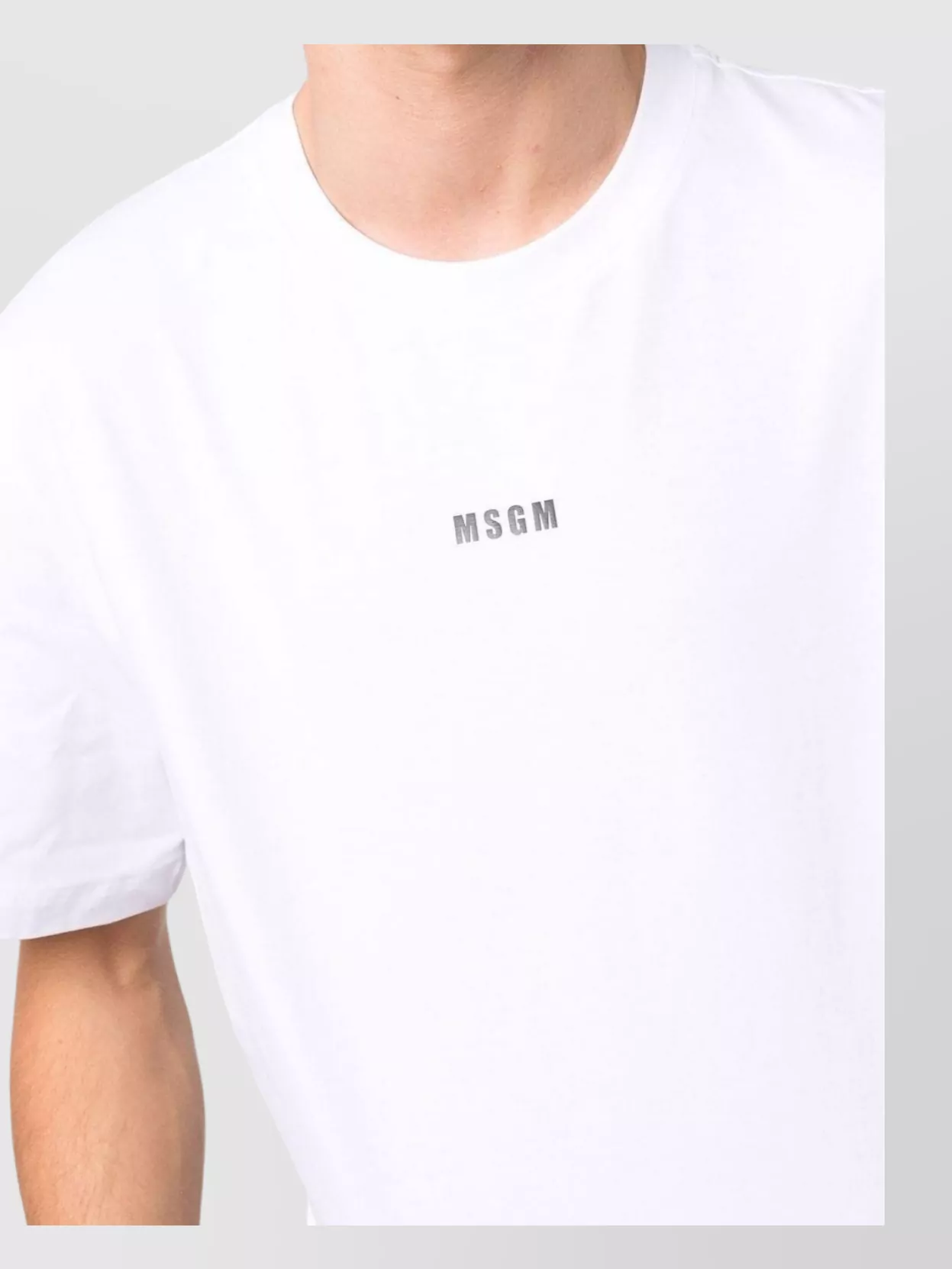 Msgm T-shirt Bianca Logo Minimal In White