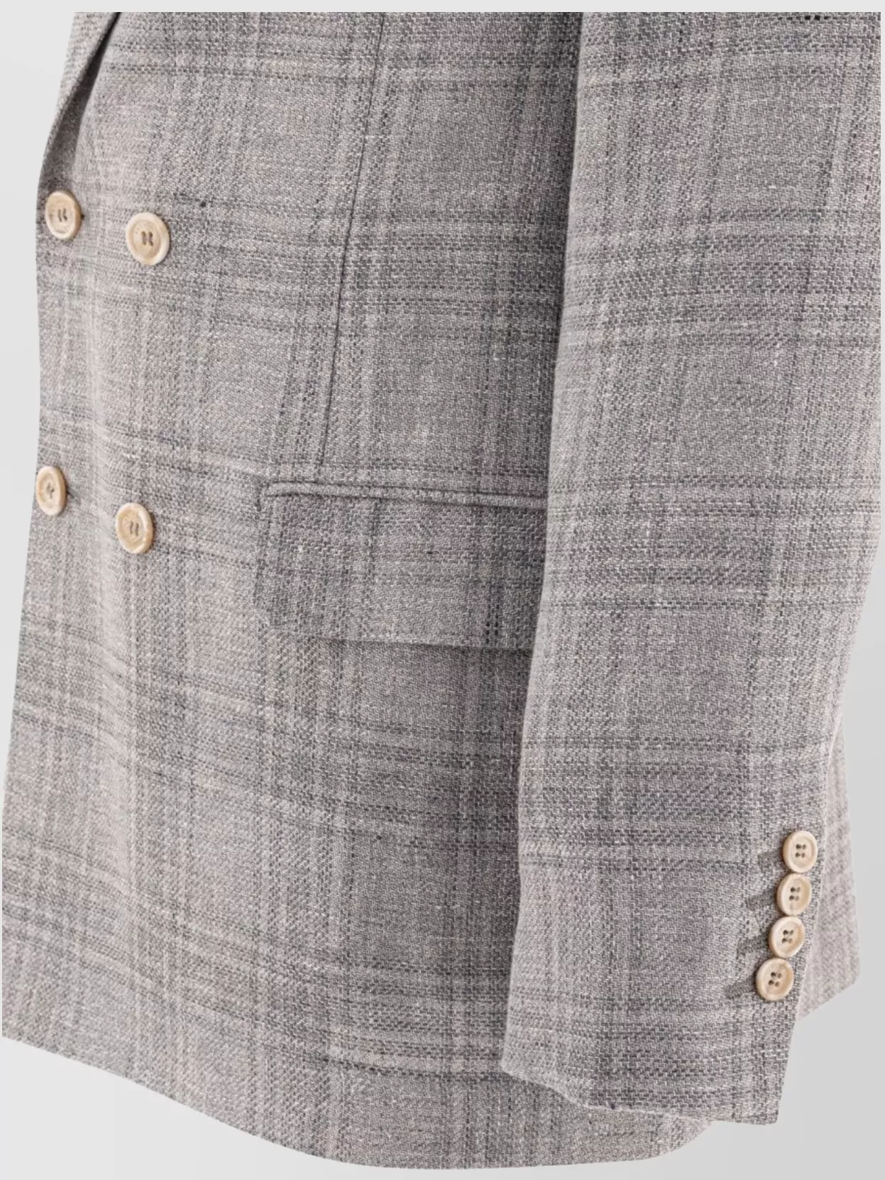 Brunello Cucinelli Check Pattern Double-Breasted Jackets