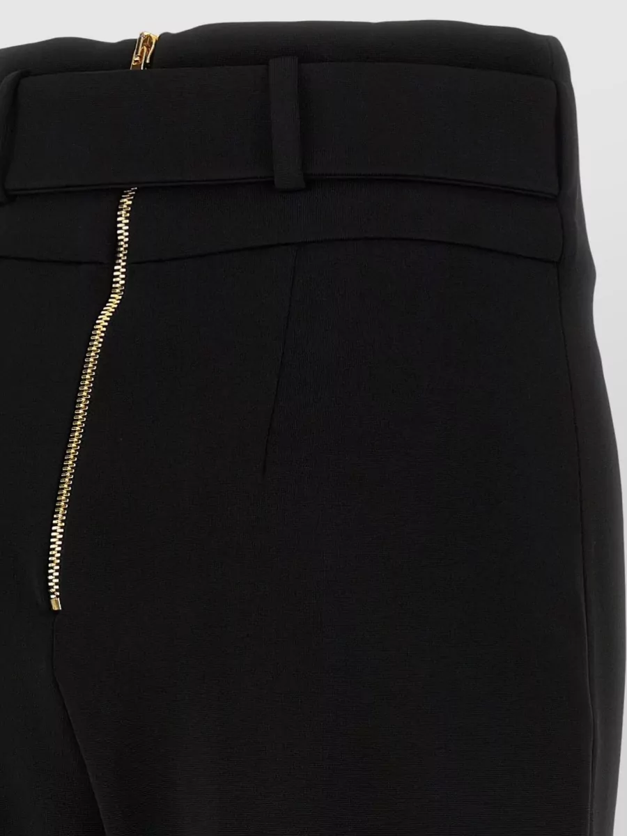 Balmain High Waist Trousers Gold Buckle Belt