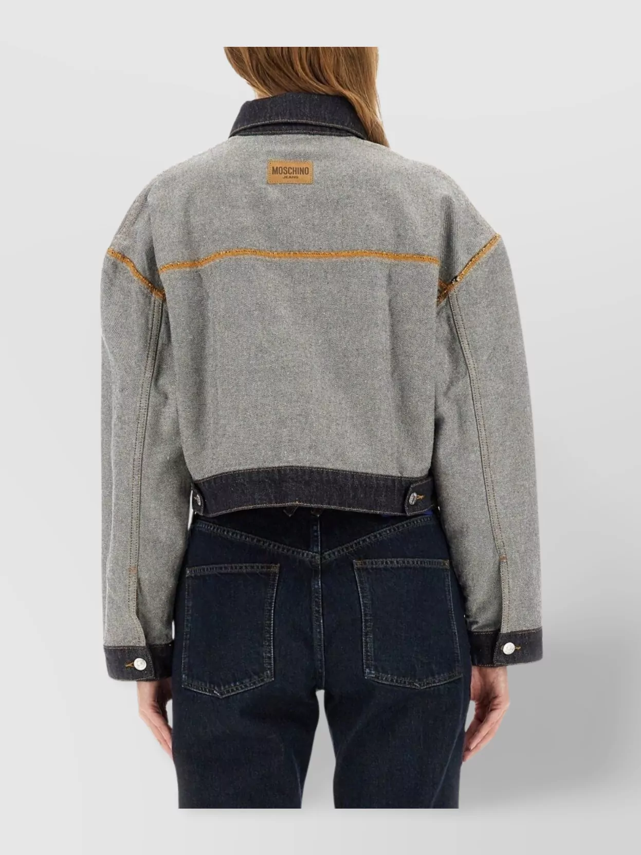 Moschino Cropped Jacket With Chest Pockets And Long Sleeves