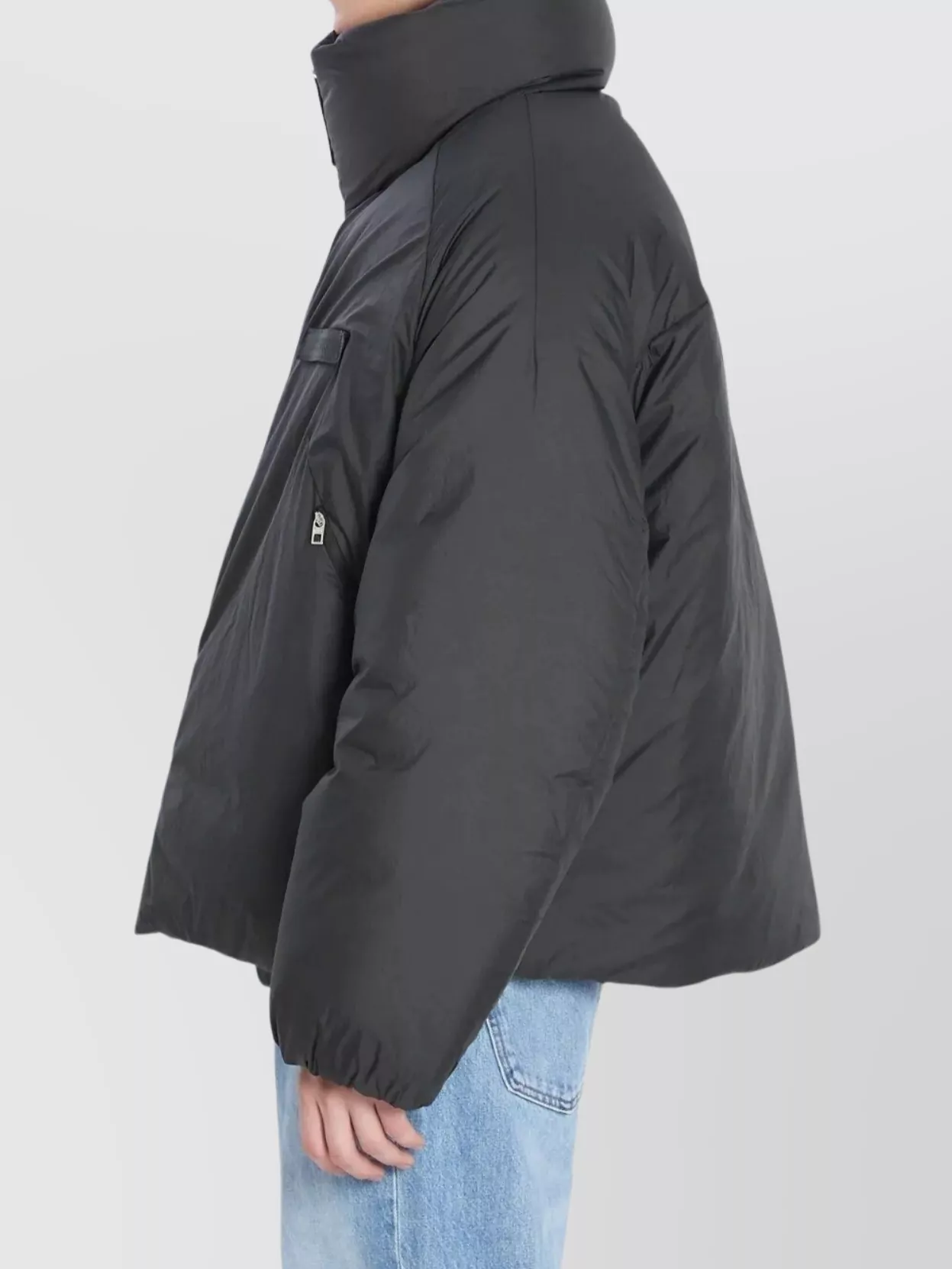 Jacquemus Padded Jacket With High Collar And Pockets In Blue