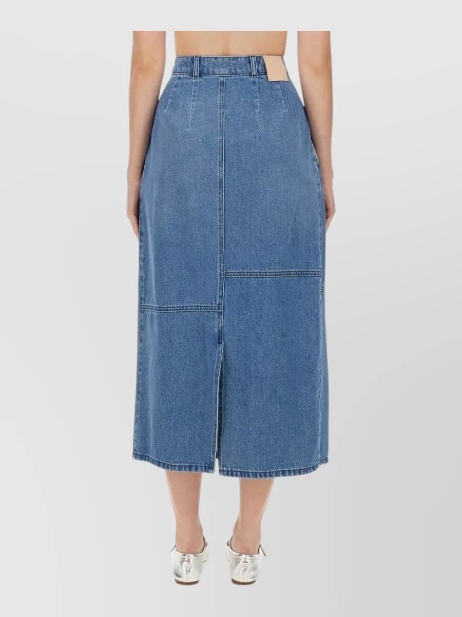 Alysi Cotton Regular-Fit High-Waisted Midi Skirt