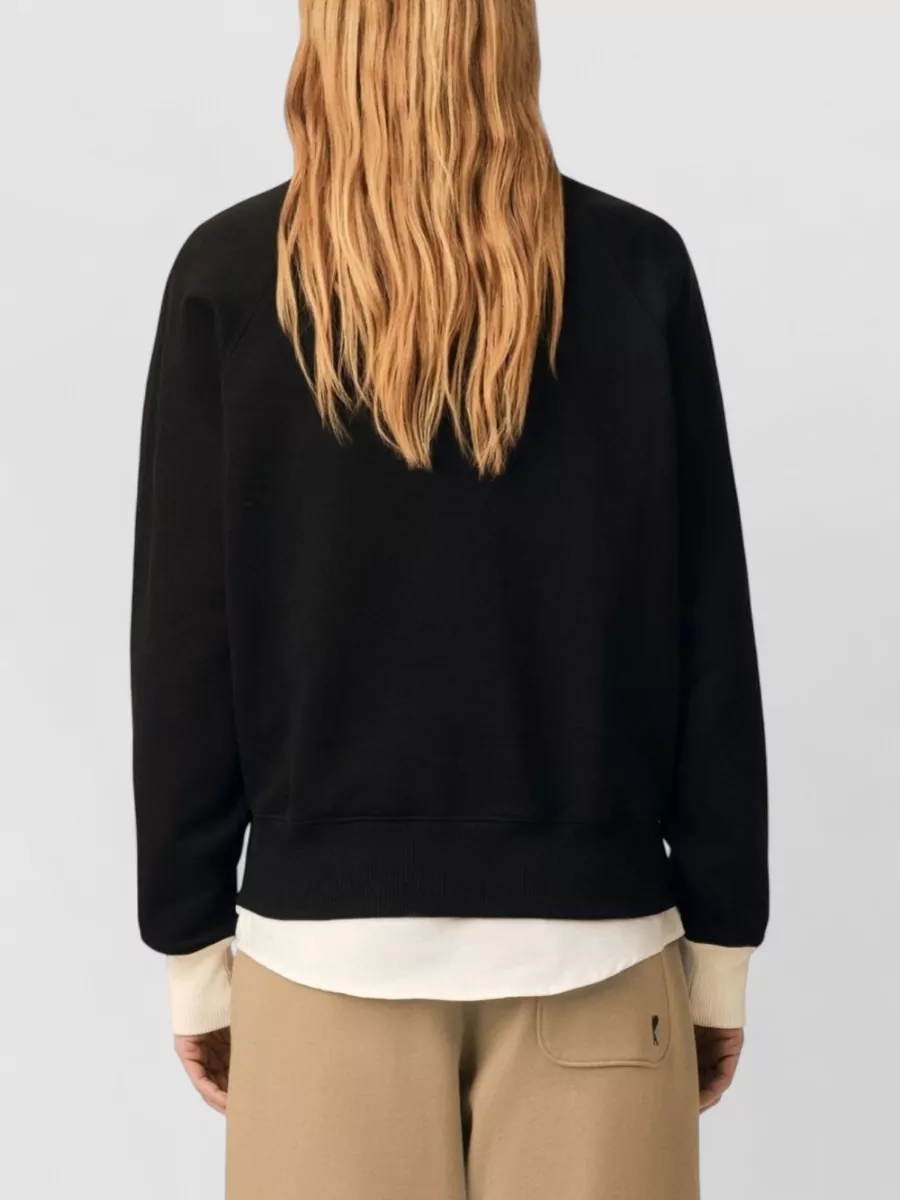 Ami Paris Cotton Boxy Zip Sweatshirt