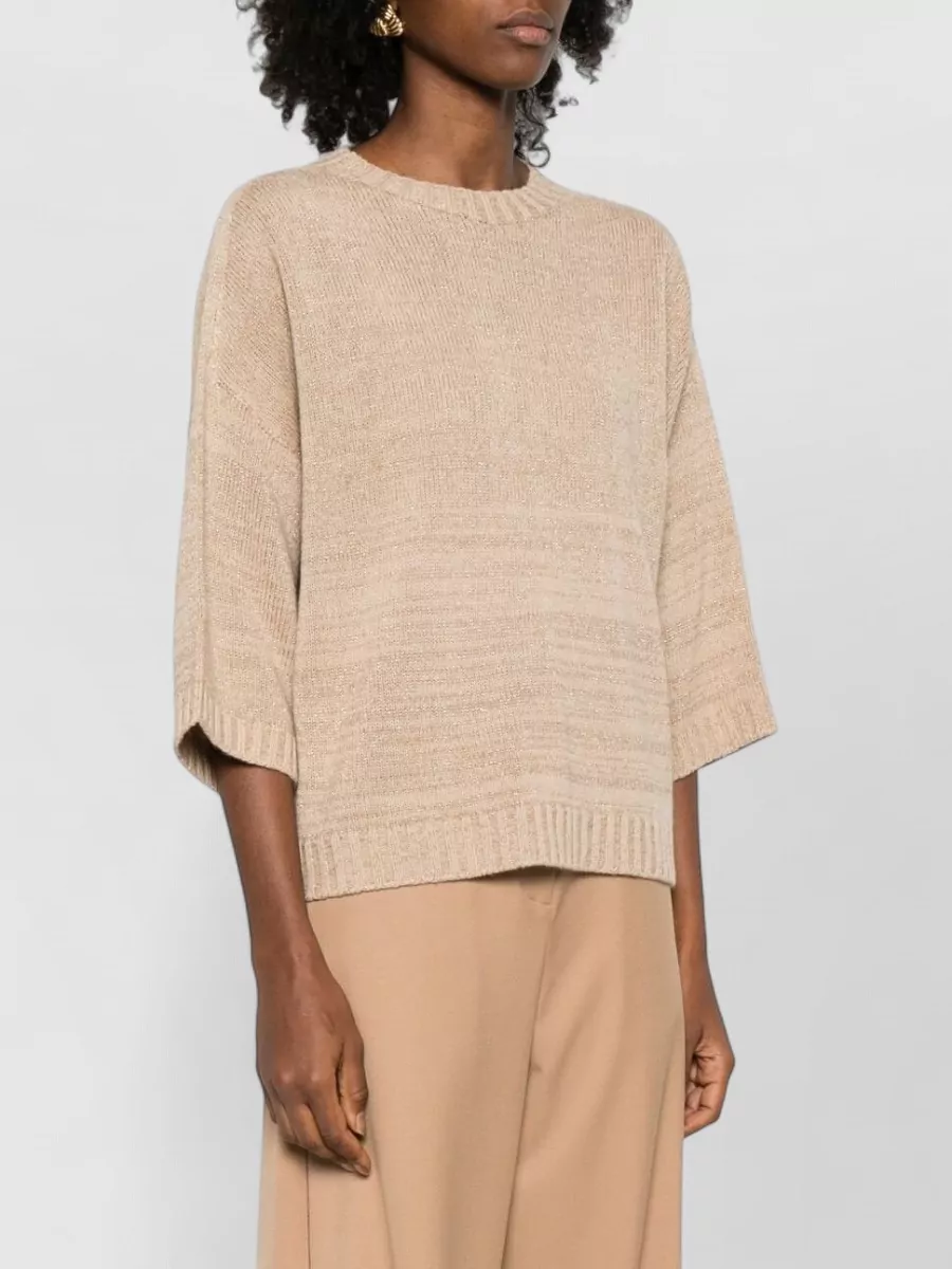 Fabiana Filippi Wool Blend Crew Neck Textured Sweater