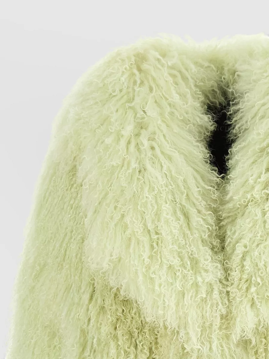 Blancha Shearling Maxi Shawl Collar Short Coat