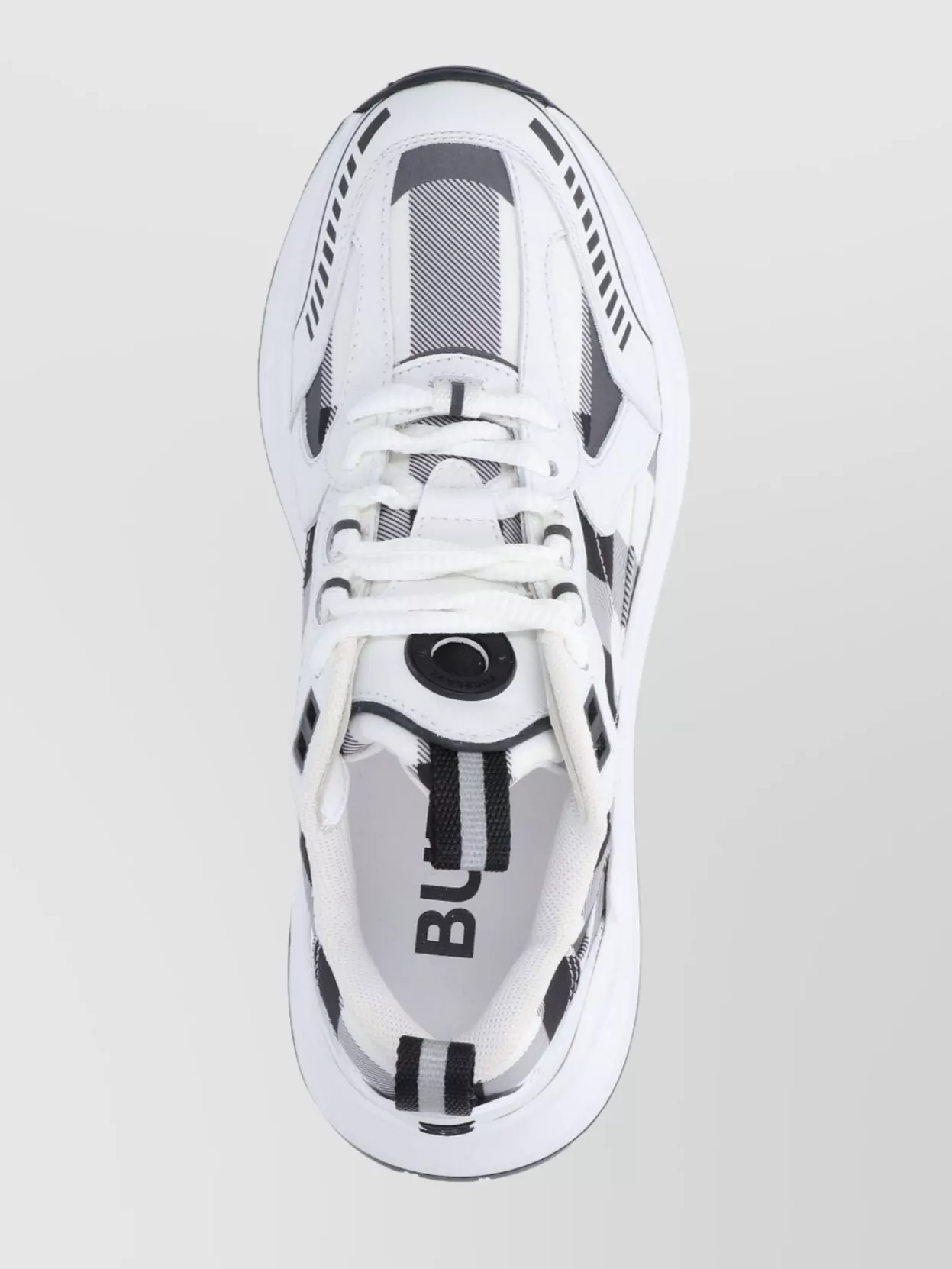 Burberry Check-pattern Leather Sneakers In White