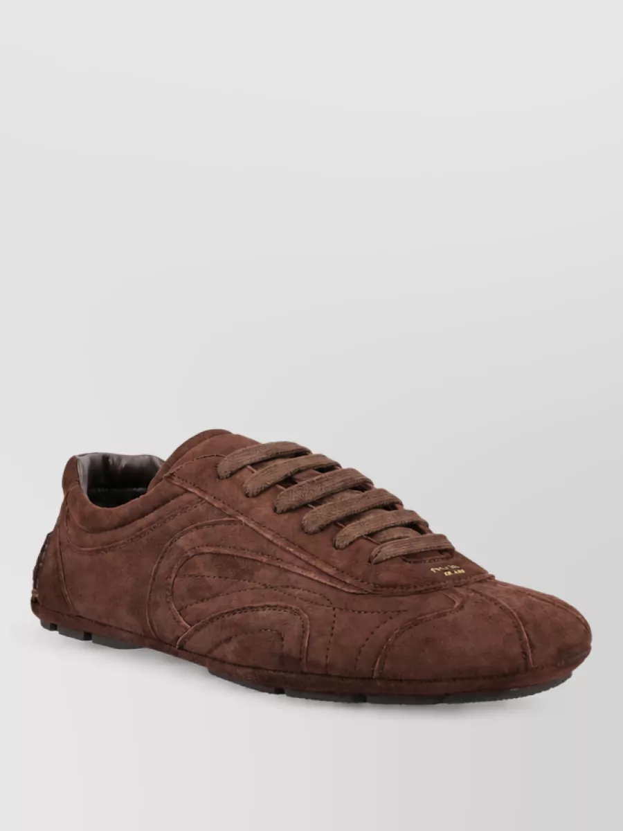 Prada lamb leather low top sneakers