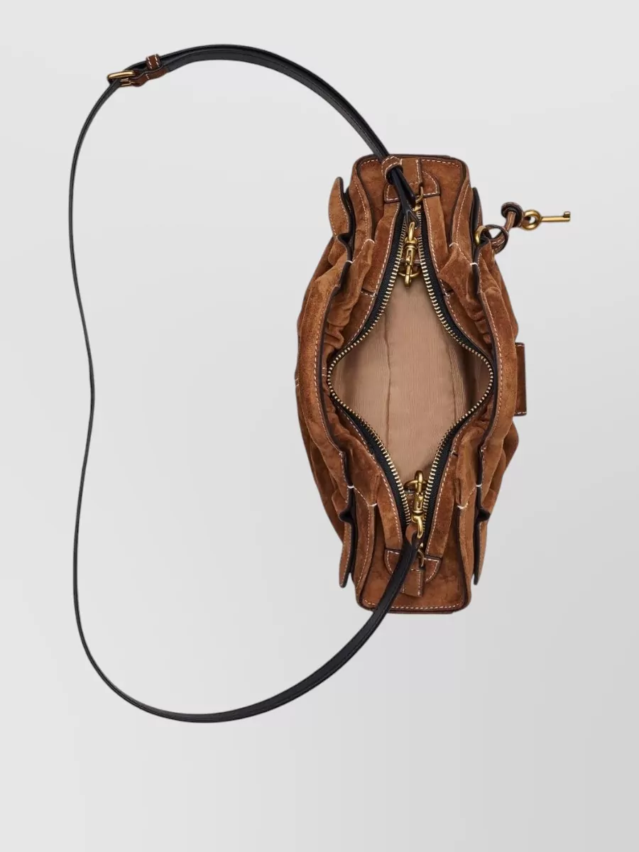 Marc Jacobs The Satchel Small Suede Leather Shoulder Bag