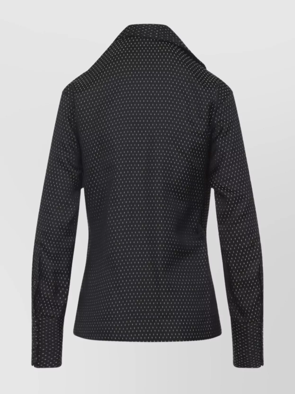 Dries Van Noten Long Sleeve Wrap Shirt With Ruffled Collar In Black
