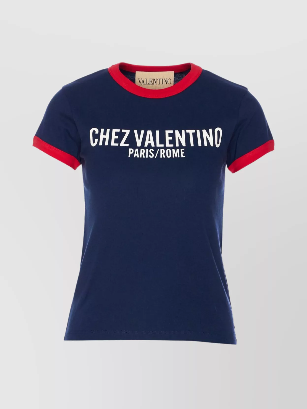【関税&送料込】Valentino Garavani Striped Chez Valentino T- Valentino Garavani 'chez valentino' striped pattern t-shirt