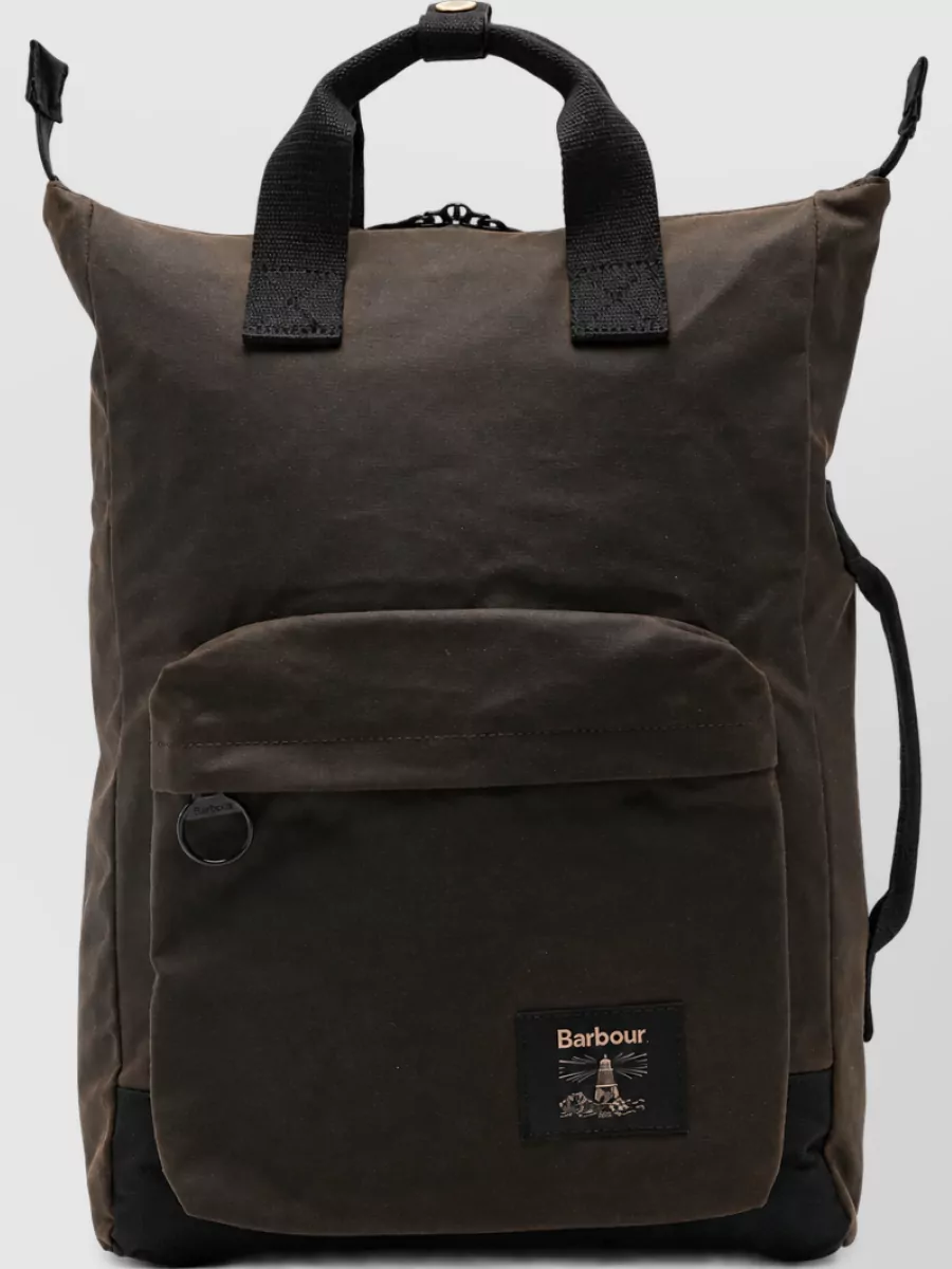 Barbour waxed canvas backpack