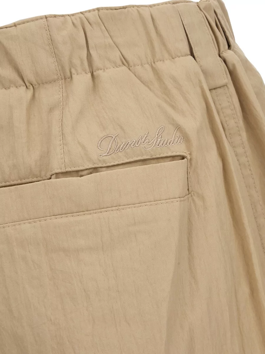 Dunst Beige Cargo Wide-Leg Trousers