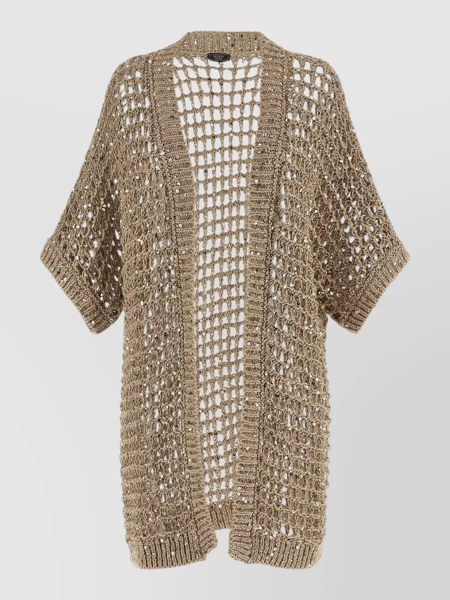 Peserico Cotton Aurea Loose-Fit Kimono-Sleeve Cardigan