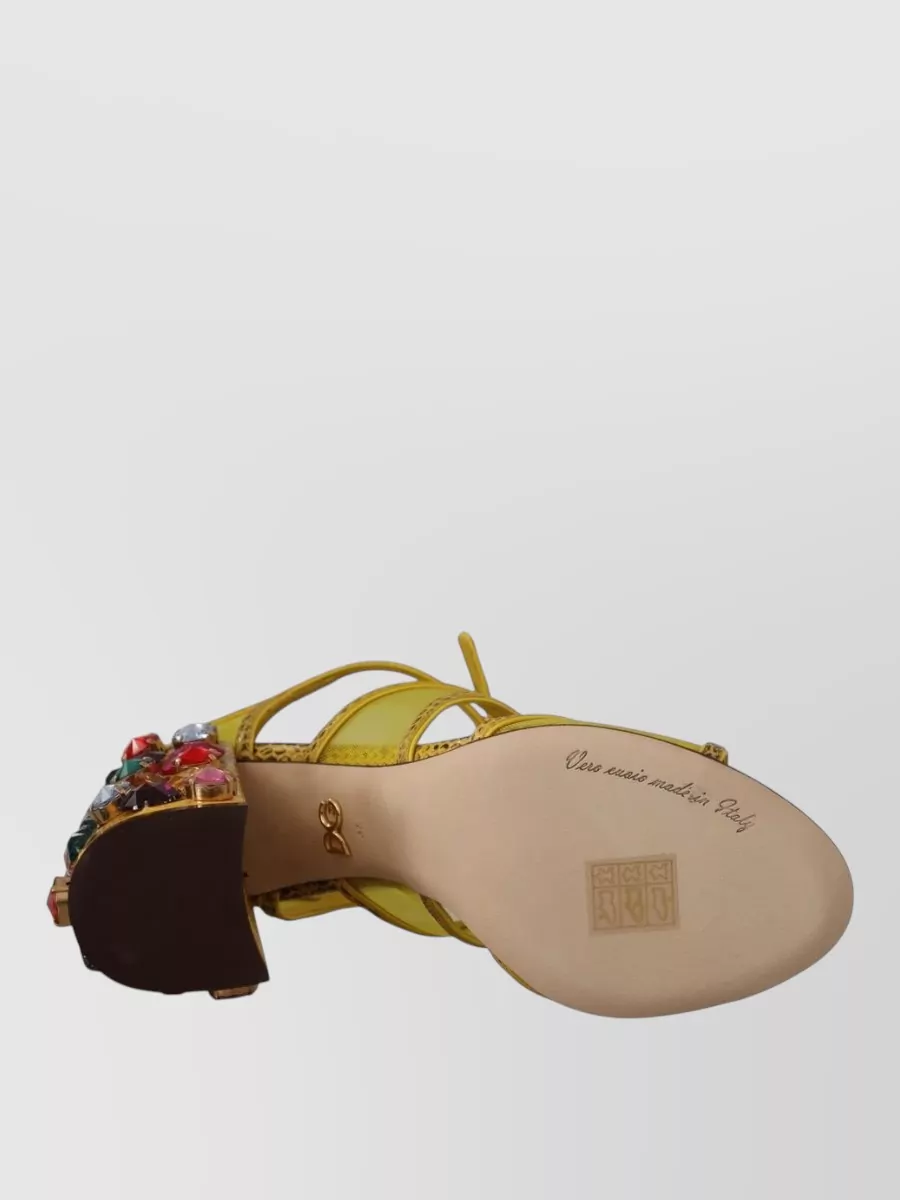 Dolce&Gabbana Leather Crystal-Embellished Sandals