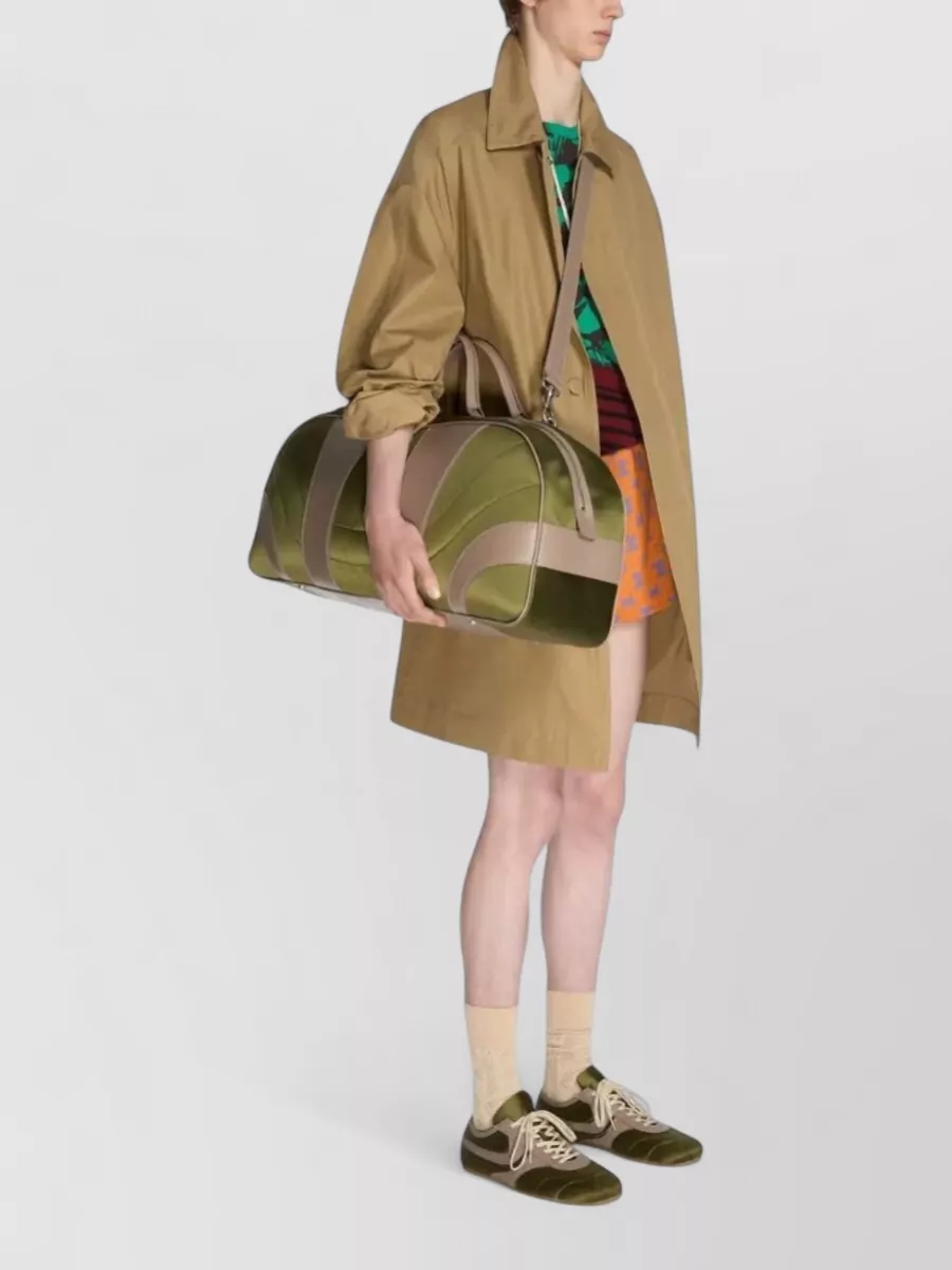 Dries Van Noten Striped Paneled Travel Bag